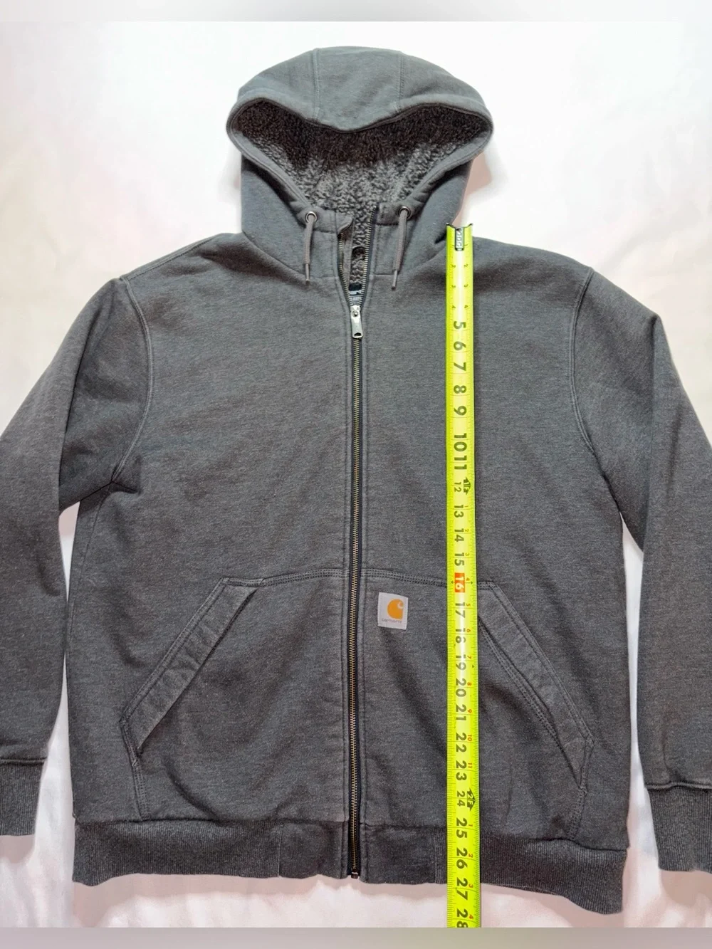 Carhartt Rain Defender Sherpa Lined Zip Hoodie Gray Relaxed Fit Men’s L